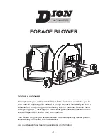 Предварительный просмотр 2 страницы Dion Forage Blower Operator'S Manual