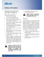 Preview for 8 page of Dion PSTB1AW09+ User Manual