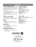 Preview for 16 page of Diora CD600 User Manual