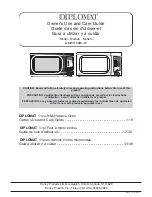 Diplomat DMW1108BL/W Owner'S Use And Care Manual предпросмотр