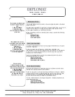 Preview for 33 page of Diplomat DMW1108BL/W Owner'S Use And Care Manual