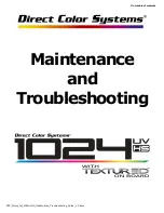 Preview for 1 page of Direct Color Systems Direct Jet 1014UV Maintenance And Troubleshooting Manual