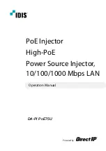 Direct IP IDIS DA-PI PoE75U Operation Manual предпросмотр