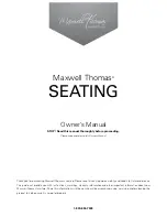 Предварительный просмотр 1 страницы Direct Supply Maxwell Thomas SEATING Owner'S Manual