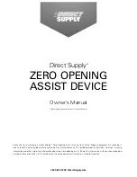 Preview for 1 page of Direct Supply ZERO OPENING ASSIST Owner'S Manual