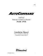 Предварительный просмотр 1 страницы Directed Electronics AutoCommand 25522 Installation Manual