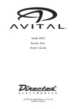 Предварительный просмотр 1 страницы Directed Electronics AVITAL 4003 Owner'S Manual