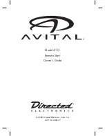 Directed Electronics Avital 4113 Owner'S Manual preview