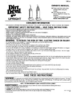 Preview for 1 page of Dirt Devil 85700 Owner'S Manual