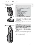 Предварительный просмотр 27 страницы Dirt Devil Aqua Clean DD302 Operating Manual