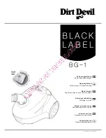 Dirt Devil Black Label BG-1 Operating Manual preview