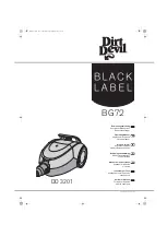 Dirt Devil BLACK LABEL BG72 Operating Manual preview