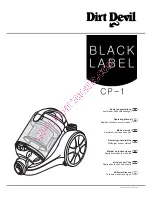 Preview for 1 page of Dirt Devil Black Label CP-1 Operating Manual