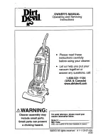 Dirt Devil M088300 Vision Turbo Owner'S Manual preview