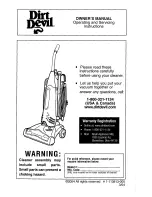 Preview for 1 page of Dirt Devil M091600 Owner'S Manual