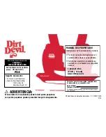 Предварительный просмотр 31 страницы Dirt Devil M130000 Owner'S Manual