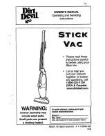 Preview for 1 page of Dirt Devil Stick Vac Owner'S Manual