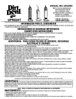 Предварительный просмотр 6 страницы Dirt Devil UPRIGHT Series Owner'S Manual