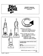 Preview for 1 page of Dirt Devil Upright vacuum Owner'S Manual