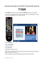 Preview for 1 page of Dish TV FreeviewHD T1000 Retuning Instructions