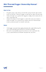 Preview for 3 page of Disinfect&Fog Mini Thermal Fogger Manual