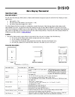 Предварительный просмотр 1 страницы Disio Display Thermostat Quick Start Manual