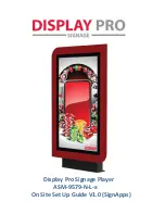 Предварительный просмотр 1 страницы Display Pro ASM-9579-N-L SERIES On Site Set Up Manual