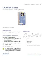 Distech Controls DA-044N Series Hardware Installation Manual предпросмотр