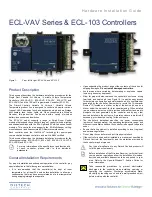 Distech Controls ECL-103 Hardware Installation Manual предпросмотр