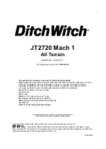 Предварительный просмотр 1 страницы DitchWitch JT2720 Mach 1 Manual