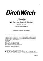 DitchWitch JT4020 Manual предпросмотр