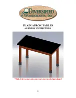 Предварительный просмотр 1 страницы DIVERSIFIED WOODCRAFTS PLAIN APRON TABLES Assembly Instructions Manual