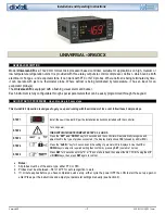 Preview for 1 page of dixell UNIVERSAL XR60CX Installation And Operating Instructions Manual