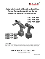 Dixon Automatic Tool SKC-PTA-B120 Operation And Maintenance Manual preview