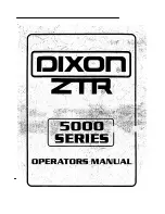 Preview for 1 page of Dixon ZTR 5000 Series Operator'S Manual