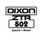 Preview for 1 page of Dixon ZTR 502 Operator'S Manual