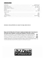 Предварительный просмотр 8 страницы DJ-Tech Visa 400 BT USB Manual