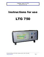 Предварительный просмотр 1 страницы DL-Systeme LTG 750 Instructions For Use Manual