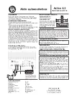 Preview for 2 page of DLS Active 6.2 User Manual