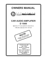 DLS AMPD1000E Owner'S Manual preview