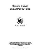 Предварительный просмотр 1 страницы DLS AMPLIFIER ONE Owner'S Manual