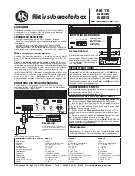 Preview for 2 page of DLS ASB 110 Owner'S Manual