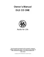 DLS CD ONE Owner'S Manual предпросмотр