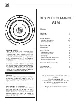 Preview for 2 page of DLS CS-PS10 User Manual