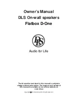 Preview for 1 page of DLS Flatbox D-One Owner'S Manual