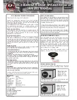 DLS MR10D Owner'S Manual preview