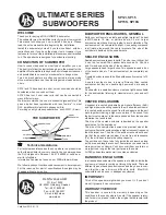 Preview for 1 page of DLS ULTIMATE SP12i Owner'S Manual