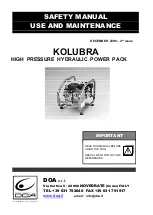 Preview for 1 page of DOA KOLUBRA Use And Maintenance