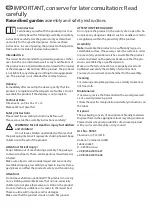 Preview for 2 page of dobar 58161FSCE Assembly And Safety Instructions