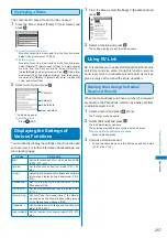 Предварительный просмотр 259 страницы Docomo FOMA SO702i Manual